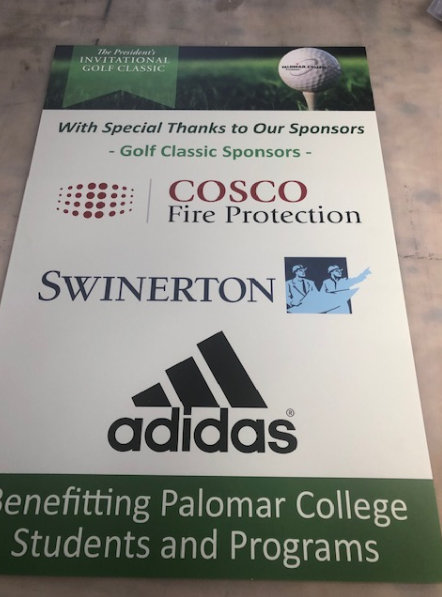 Golf sponsorship signs using a flatbed printer