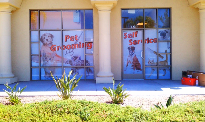 perforated vinyl window graphics: San Diego CA