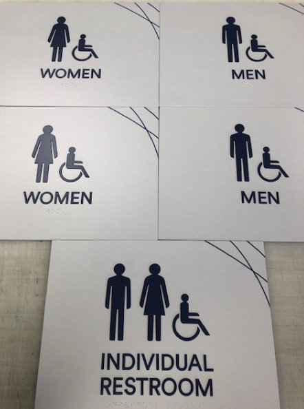 ADA Restroom Signs made with Flatbed Printer