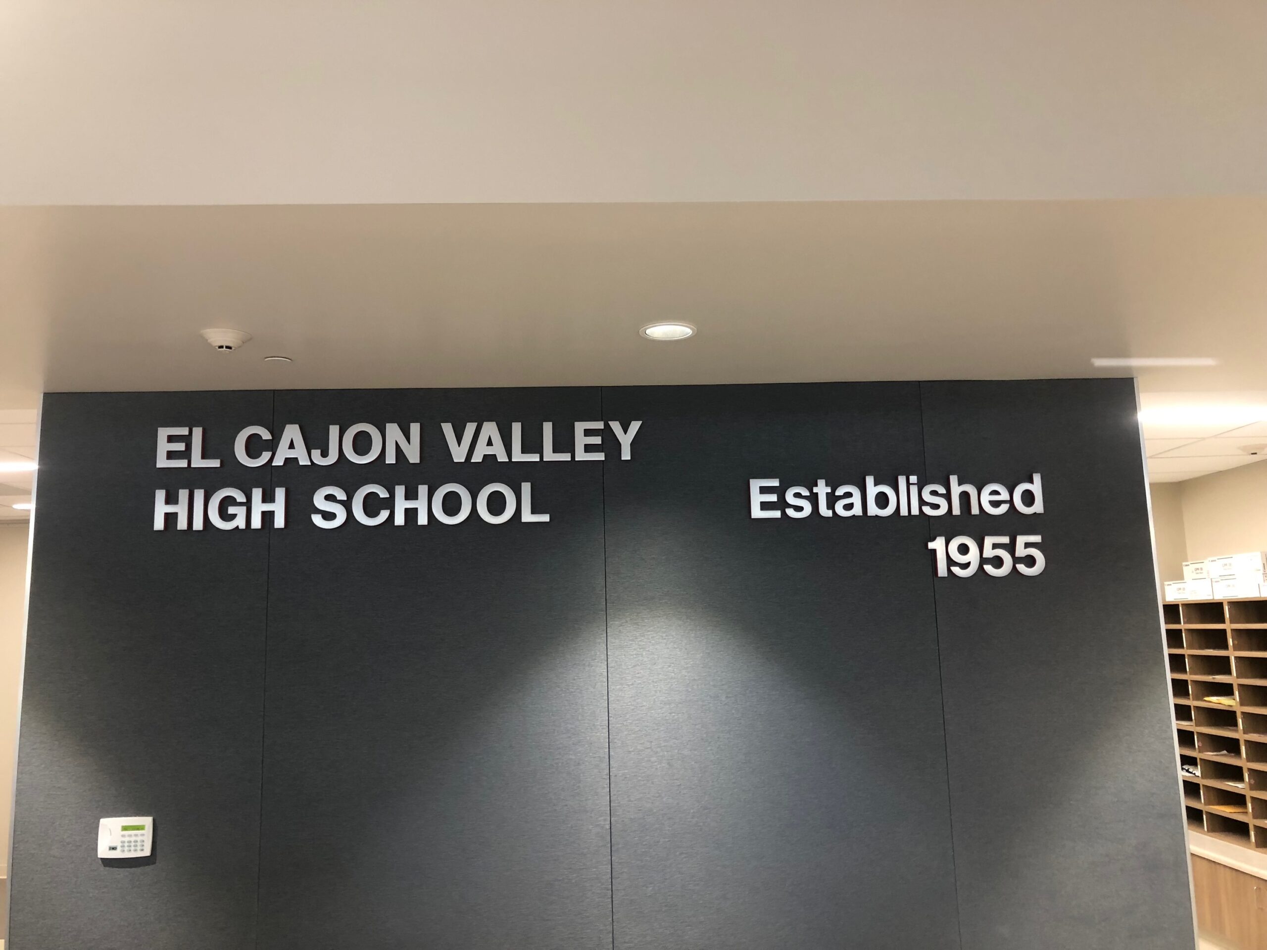 Interior 3D Lettering for Schools in San Diego County CA