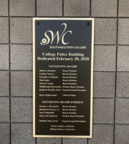College Dedication Plaques in San Diego County CA