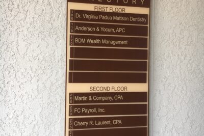 Building Directory and Wayfinding Signs