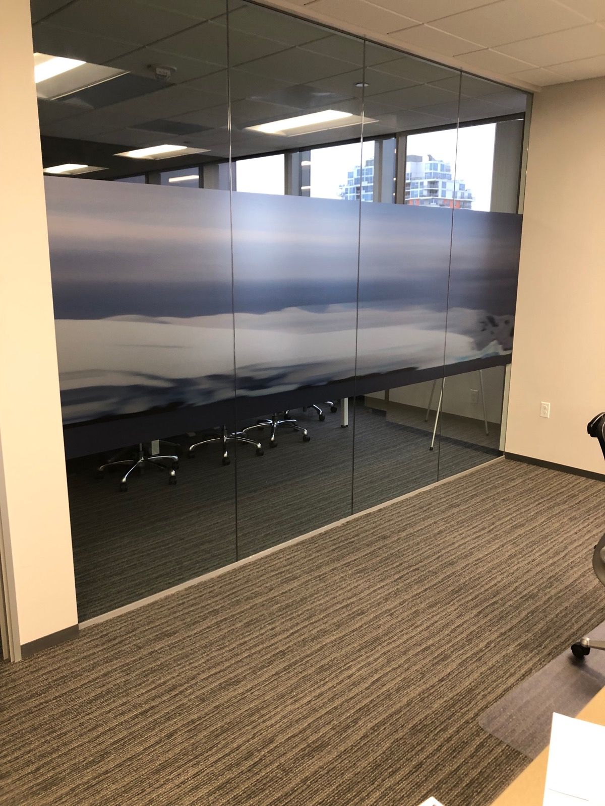 Etched Glass Vinyl Prints for Downtown San Diego Offices