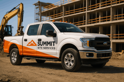 Construction fleet vehicle wrap mockup example