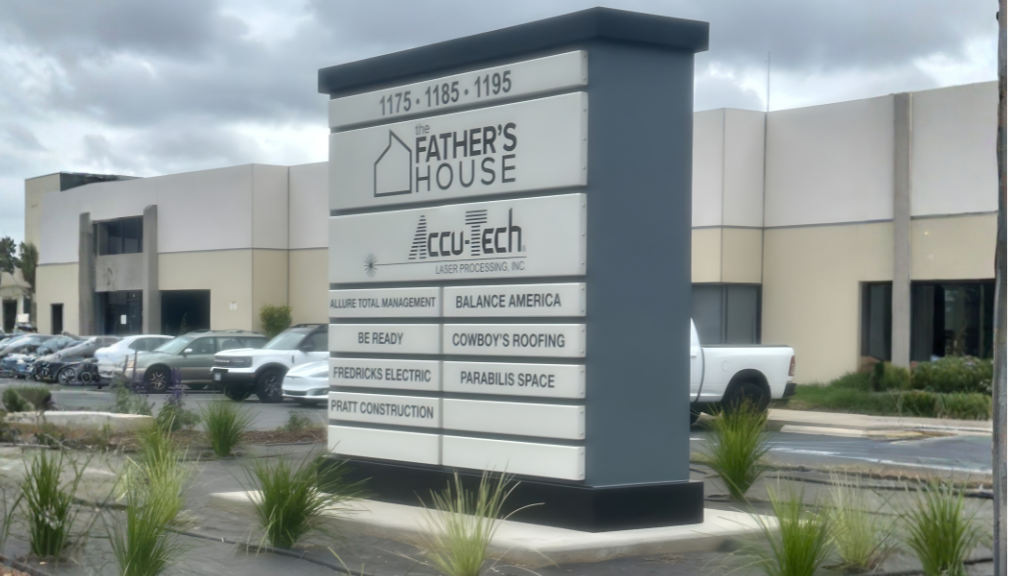  Monument tenant directory sign at 1195 Linda Vista Drive in San Marcos, California